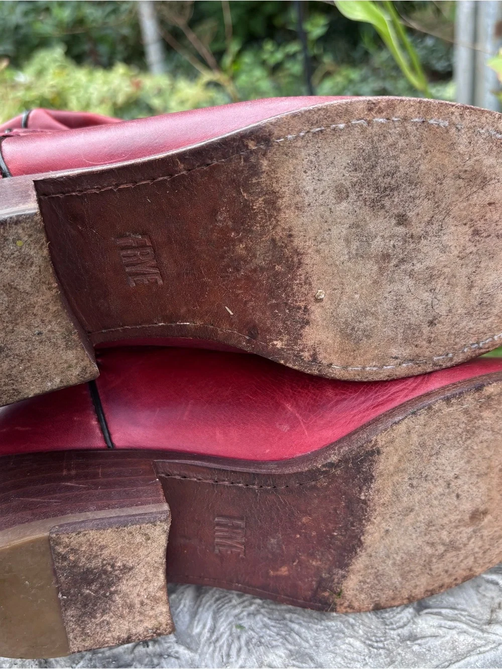 Frye Carson Pull On Red Leather Over-the-Knee Riding Boots